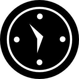 orologio a forma di strumento nero circolare icona