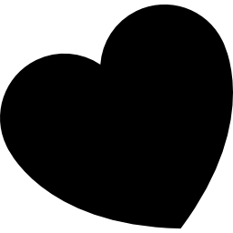 símbolo de corazón negro girado hacia la izquierda icono