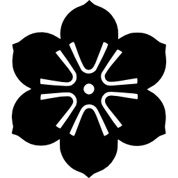 saga japón bandera símbolo de una flor icono