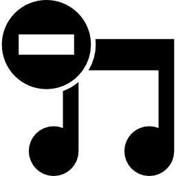 Minus song symbol icon