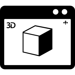 rechteckiges fenstersymbol des 3d-druckers icon