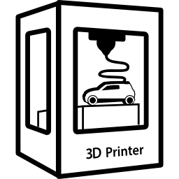 3d-drucker, der ein fahrzeug druckt icon