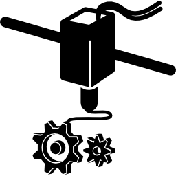 simbolo dell'interfaccia di configurazione della stampante 3d icona