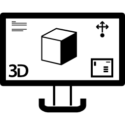 immagine di stampa 3d sullo schermo di un monitor icona