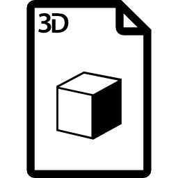 3d printed sheet of paper with a cube image icon