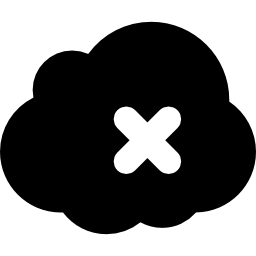 Cloud black shape with a cross icon