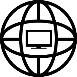 Earth grid with a monitor icon