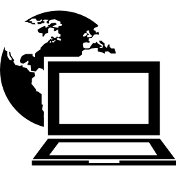 aarde en laptop icoon