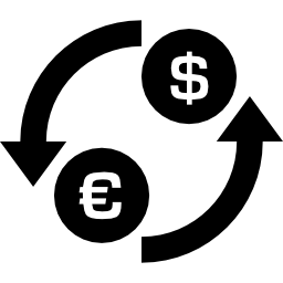 Money exchange dollar euro symbol icon