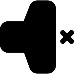 Mute interface audio symbol of a speaker with a cross icon