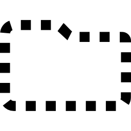 forma de carpeta de línea discontinua icono