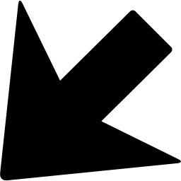 flecha apuntando a la izquierda hacia abajo icono