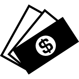dinheiro de dólares em papéis Ícone