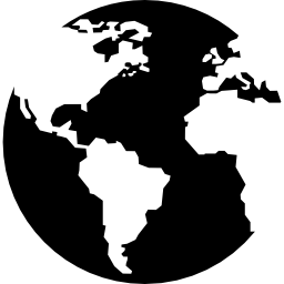 globo terrestre con mappe dei continenti icona