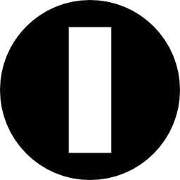 barra vertical en un círculo icono