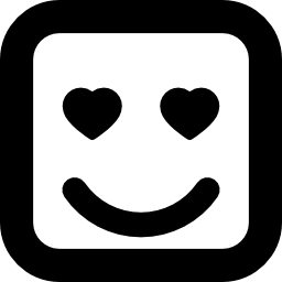 emoticon verliefd op vierkante gezichtsvorm icoon