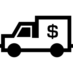 Money transport car icon