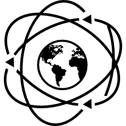 ziemia w symbolu atomu ikona