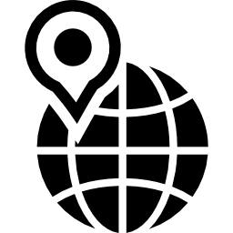 위치 자리 표시자가있는 그리드의 지구 기호 icon