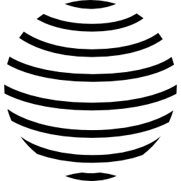 globo terráqueo con patrón de líneas horizontales paralelas icono