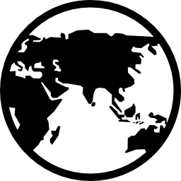 globo terráqueo con siluetas de continentes icono