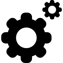 Cogs on wheels interface symbol for settings edition button icon
