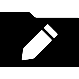 símbolo de lápis em uma pasta Ícone