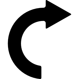 curva freccia semicircolare che punta a destra icona