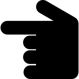 Hand pointing to left direction icon