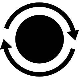 cerchio terrestre con frecce circolari icona