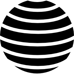 Earth symbol with horizontal stripes pattern icon