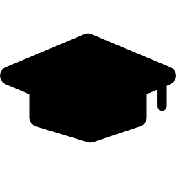 silueta de gorra de graduados universitarios icono