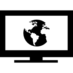 Earth symbol in monitor screen icon