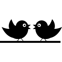 pareja de pájaros icono