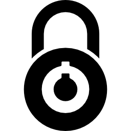 sicherheitssymbol der schlossschnittstelle des runden vorhängeschlosses icon