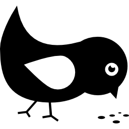 Bird eating seeds icon
