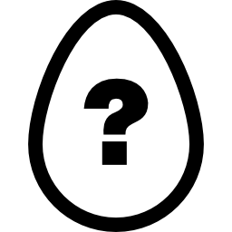 Egg outline with question sign inside icon
