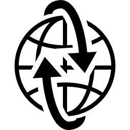 주위에 화살표가있는 지구 그리드 icon