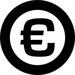 signo de euro en un círculo icono