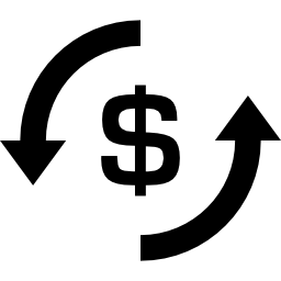 cambio de dinero en dólares icono