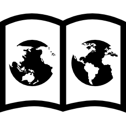 simboli della terra sulle pagine del libro icona