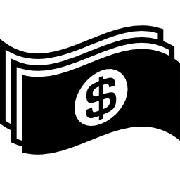 papiers d'argent de dollars Icône