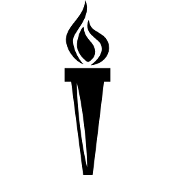 Torch with light of fire icon