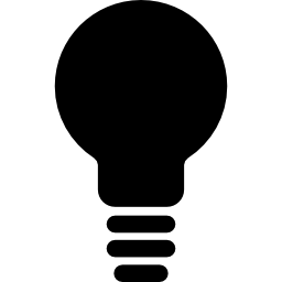 symbole d'ampoule noire Icône