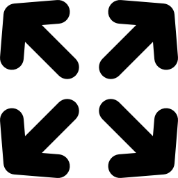schnittstellensymbol mit vier pfeilen zur maximierung der größe icon