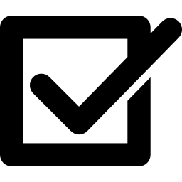 quadrat mit verifizierungszeichen icon