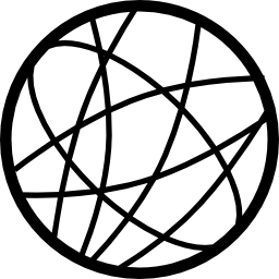 círculo con líneas de cuadrícula irregulares icono