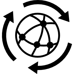 aardraster met cirkel van pijlen icoon