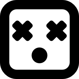 Ślepa kwadratowa twarz ikona