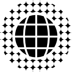 Earth grid with circular pattern around icon